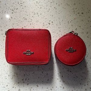 Red Coach travel jewelry case set